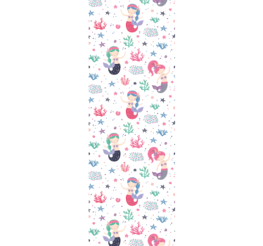 papel de parede criança Criança sereia com rabos de cavalo - TenStickers