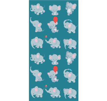 papel de parede quarto de bebé elefantes brincalhões - TenStickers