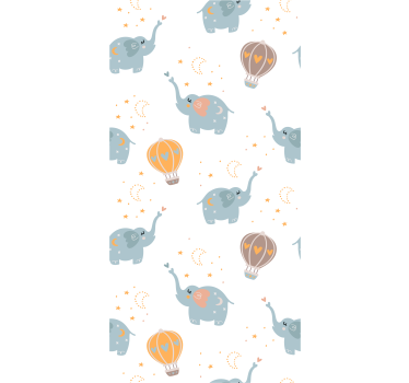 papel de parede quarto de bebé dança de balão de elefante - TenStickers