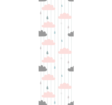 papel de parede quarto Nuvens rosa e cinza - TenStickers