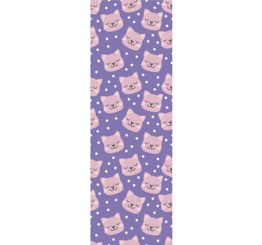papel de parede quarto de bebé padrão de gato polca - TenStickers