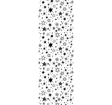 Papel parede estrelas Fundo branco padrão de estrela preta - TenStickers