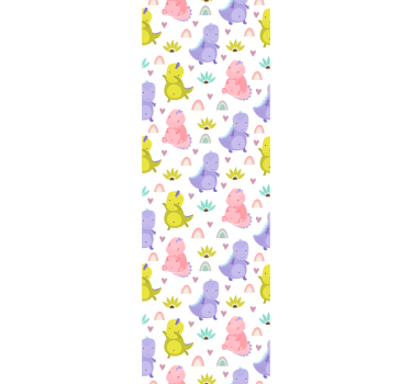 Papel de parede quarto de bebé padrão dinossauro encantado - TenStickers