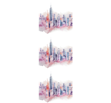 Papel de parede cidades e países aquarela urbana - TenStickers