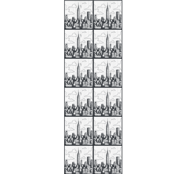 Papel de parede cidades e países esboço do horizonte urbano - TenStickers