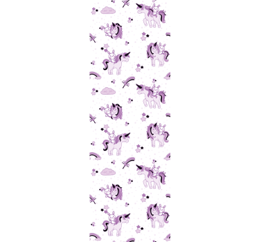 papel de parede quarto de bebé cena de fantasia de unicórnio - TenStickers