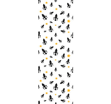 papel de parede quarto de bebé padrão de aventura espacial - TenStickers