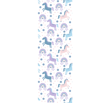 papel de parede quarto de bebé unicórnios caprichosos - TenStickers