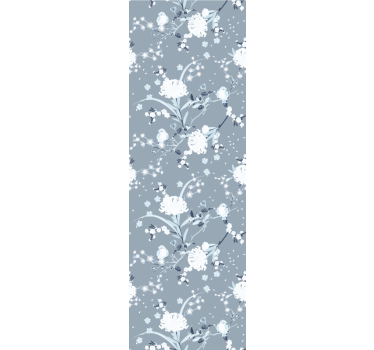 papel de parede quarto de casal flores delicadas e cinzentas - TenStickers