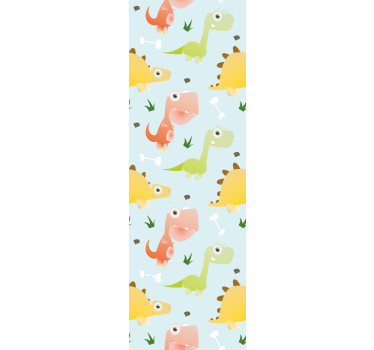 papel de parede quarto Padrão de dinossauro pequeno - TenStickers