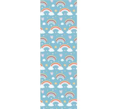 Papel de parede quarto de bebé nuvens arco-íris brincalhonas - TenStickers