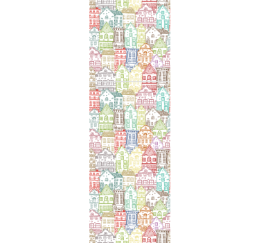 Papel de parede cidades e países padrão de moradia - TenStickers