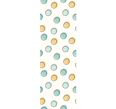 papel parede círculos e bolinhas Bolinhas bege e azuis - TenStickers