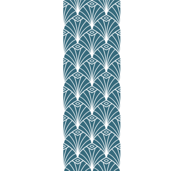 papel parede triângulos Arte moderna deco padrão azul e branco - TenStickers
