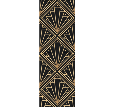 papel parede quadrados Padrão quadrado deco dourado e preto - TenStickers