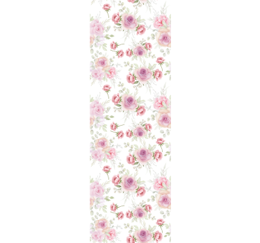 papel de parede flores Padrão rosa e selvagem - TenStickers