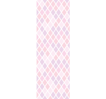 papel parede quadrados Desenho de losangos rosa e branco - TenStickers
