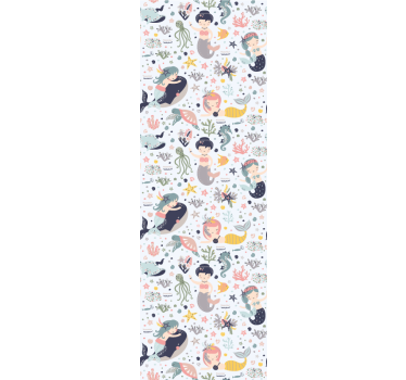 papel de parede quarto de bebé amigos aquáticos sereia - TenStickers
