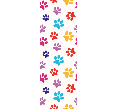Papel de parede infantil de patas de cão coloridas - TenStickers