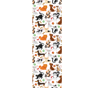 Papel de parede infantil Gatos e cães - TenStickers