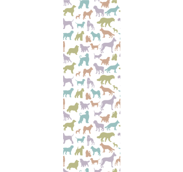 Papel de parede infantil cães em cores pastel - TenStickers