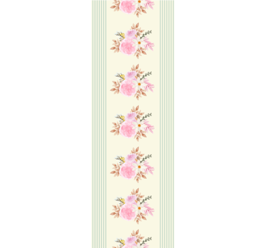 papel de parede floral design de listras florais - TenStickers