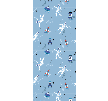 Papel de parede infantil Astronautas e naves espaciais - TenStickers