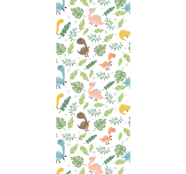 Papel de parede dinossauros cena de selva de bebê - TenStickers