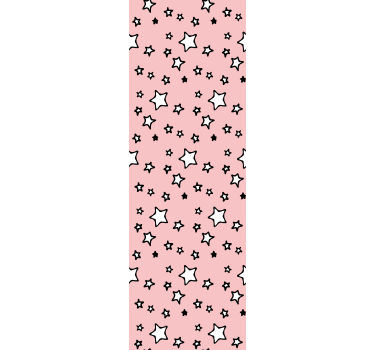 Papel de parede infantil Estrelas brancas fundo rosa - TenStickers