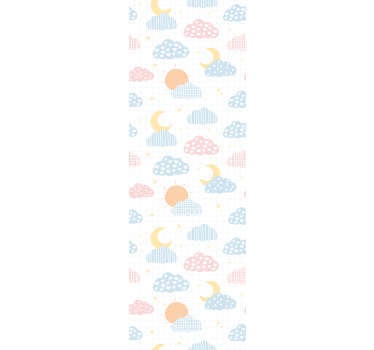 Papel de parede infantil nuvens fofas - TenStickers