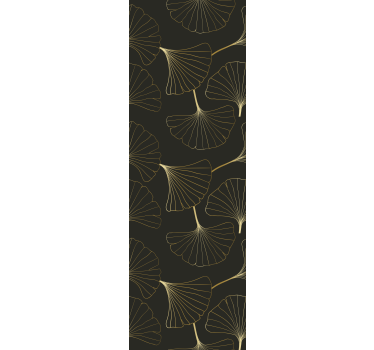 Papel parede moderno Ginkgo deixa carvão dourado - TenStickers