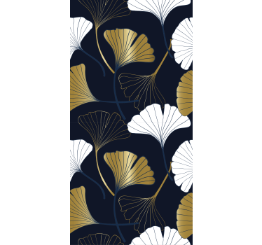 papel de parede floral composição da folha de ginkgo - TenStickers