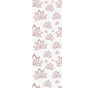 papel de parede floral padrão bege de lótus - TenStickers