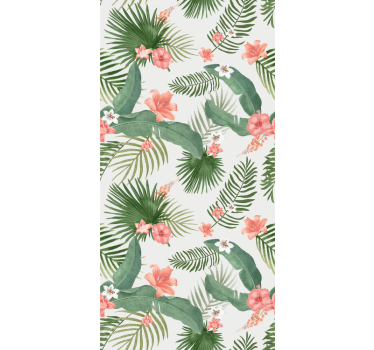 Papel parede natureza Padrão de plantas hollywood-regency - TenStickers