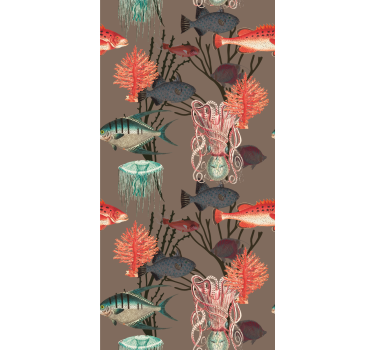 papel de parede quarto Vida aquática coral - TenStickers