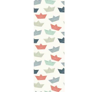 papel de parede criança Padrão de barco de papel - TenStickers