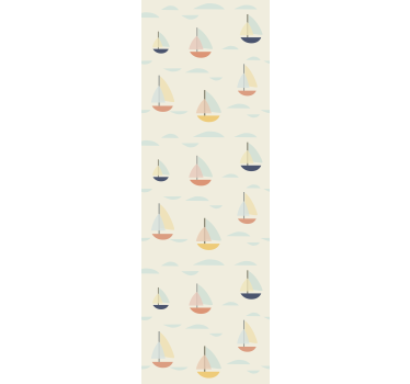 papel de parede bebe Padrão de veleiro colorido - TenStickers