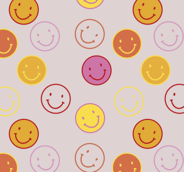 Papel de parede infanto juvenil com carinhas sorridentes amarelas - TenStickers