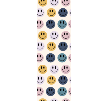 papel de parede criança Caras sorridentes em tons pastel - TenStickers