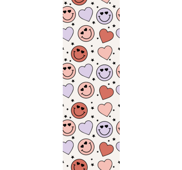 Papel de parede juvenil carinhas sorridentes de amor - TenStickers