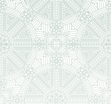 papel de parede quarto de casal padrão boho asteca verde - TenStickers