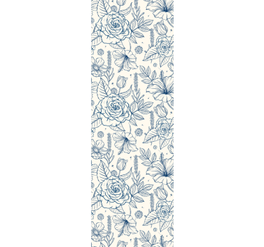 Papel de parede florido Delfts Blauw Bloem - TenStickers