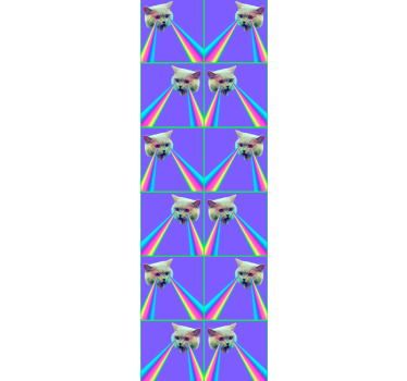 Papel parede vaporwave laser cat - TenStickers