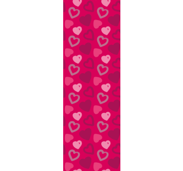 Papel parede cor de rosa corações fucsia - TenStickers