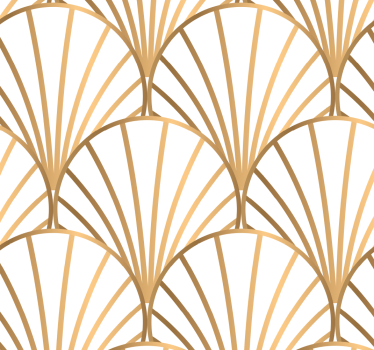 Papel parede quarto de casal art déco branco e dourado - TenStickers