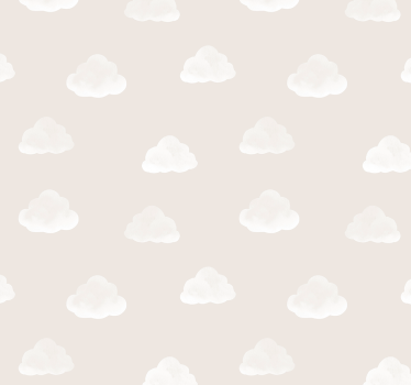 papel de parede quarto de bebé padrão de nuvens bege - TenStickers