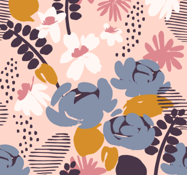 papel de parede de flores padrão botânico floral - TenStickers