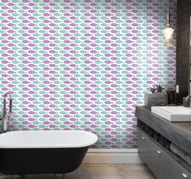 Papel de parede para crianças peixe estilo nórdico - TenStickers