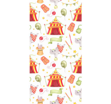 Papel de parede infantil de tendas de circo - TenStickers