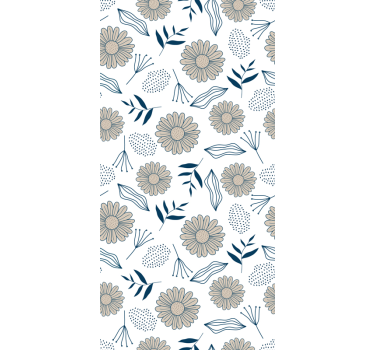 Papel de parede de natureza margaridas bege - TenStickers